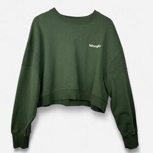 Wrangler green cropped crewneck sweatshirt
